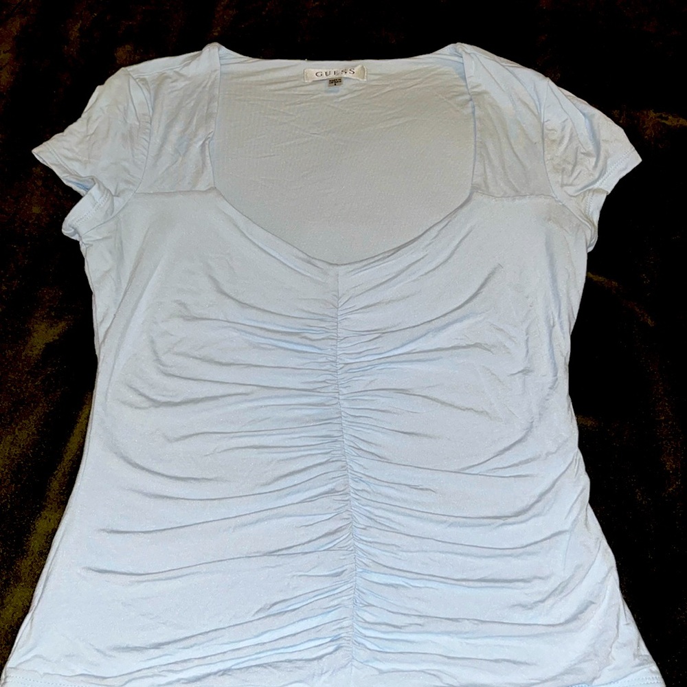 Light blue ruched top by Guess